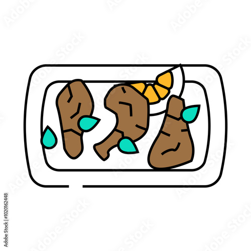 tandoori chicken indian cuisine line icon vector. tandoori chicken indian cuisine sign. isolated symbol illustration