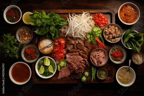 Colorful Ingredients for Asian Cuisine Preparation