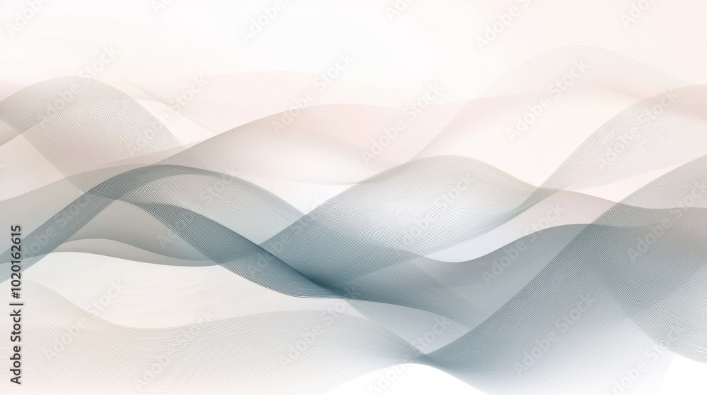 Obraz premium Soft and ethereal abstract waves in muted colors, creating a serene and tranquil visual experience for artistic projects.