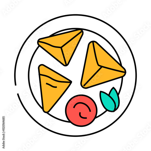 samosa indian cuisine line icon vector. samosa indian cuisine sign. isolated symbol illustration