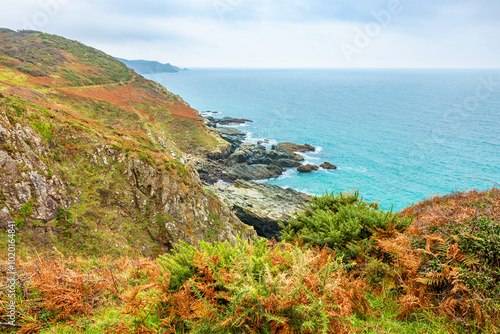 Obraz na płótnie Sea Coast of South Devon. England w salonie