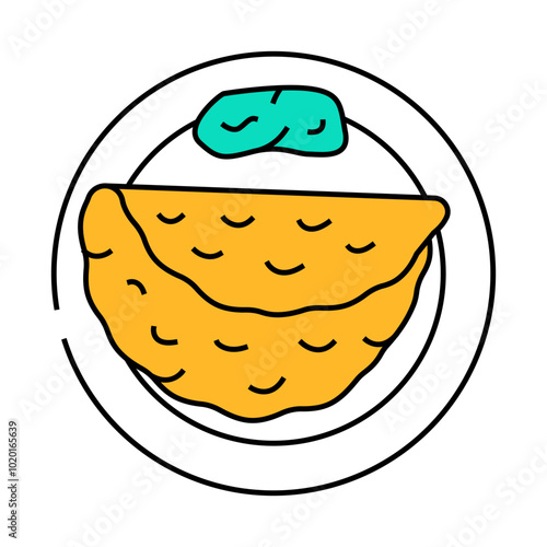 roti bread indian cuisine line icon vector. roti bread indian cuisine sign. isolated symbol illustration