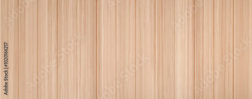Light brown wood texture of floor or table top view surface. Realistic 3d vector illustration of wooden laminate or parquetry background. Natural hardwood material. Interior tile timber plank.