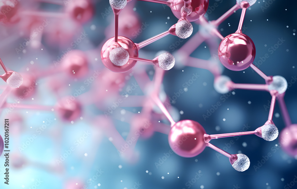 3D rendering of a molecular model illustrating connections and networks in science and technology, symbolizing communication and community in a global context 3D rendering of a molecular model illustrating connections and networks in science and technology, symbolizing communication and community in a global context