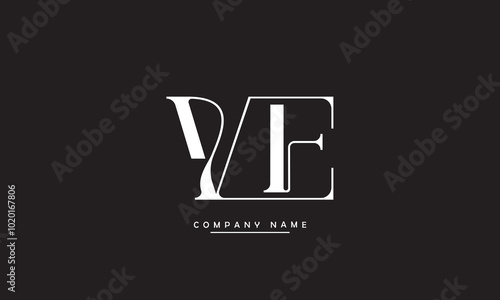 VE, EV, V, E Abstract Letters Logo Monogram