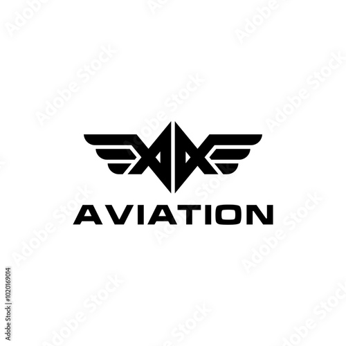 Letter AA with  eagle wing emblem. Flying wings vector design element. Good for mascot, aviation, army, sport Team, patriotic logo template