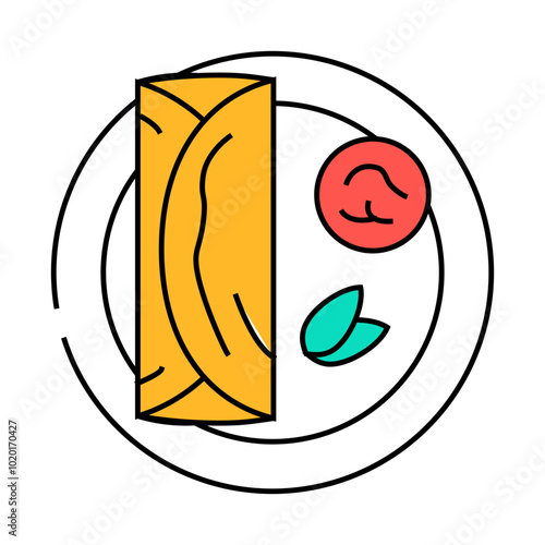 dosas indian cuisine line icon vector. dosas indian cuisine sign. isolated symbol illustration