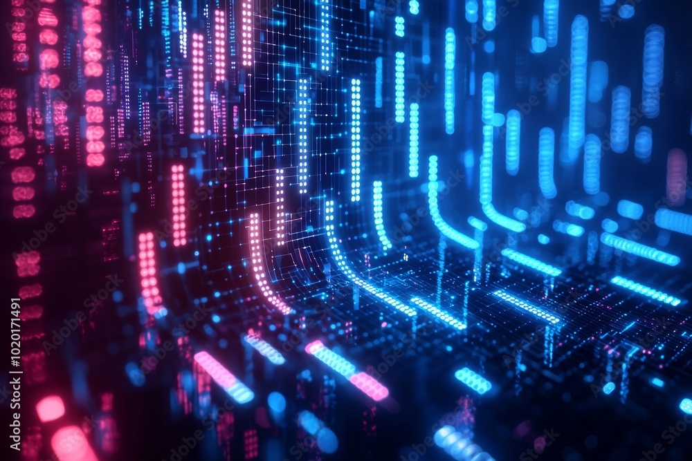 Obraz premium Digital Technology background of data and network