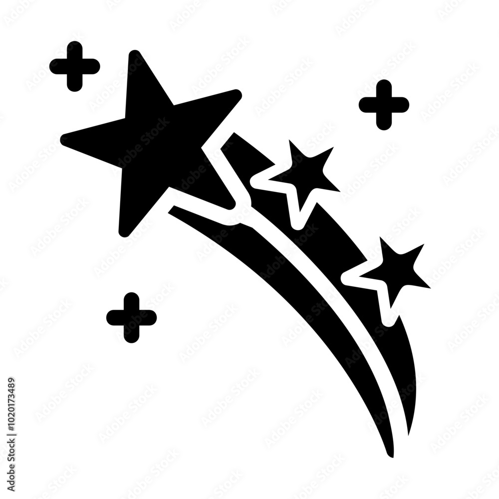 falling star Line Icon falling star Line Icon