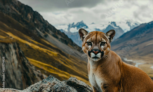 Puma in the mountains. photo