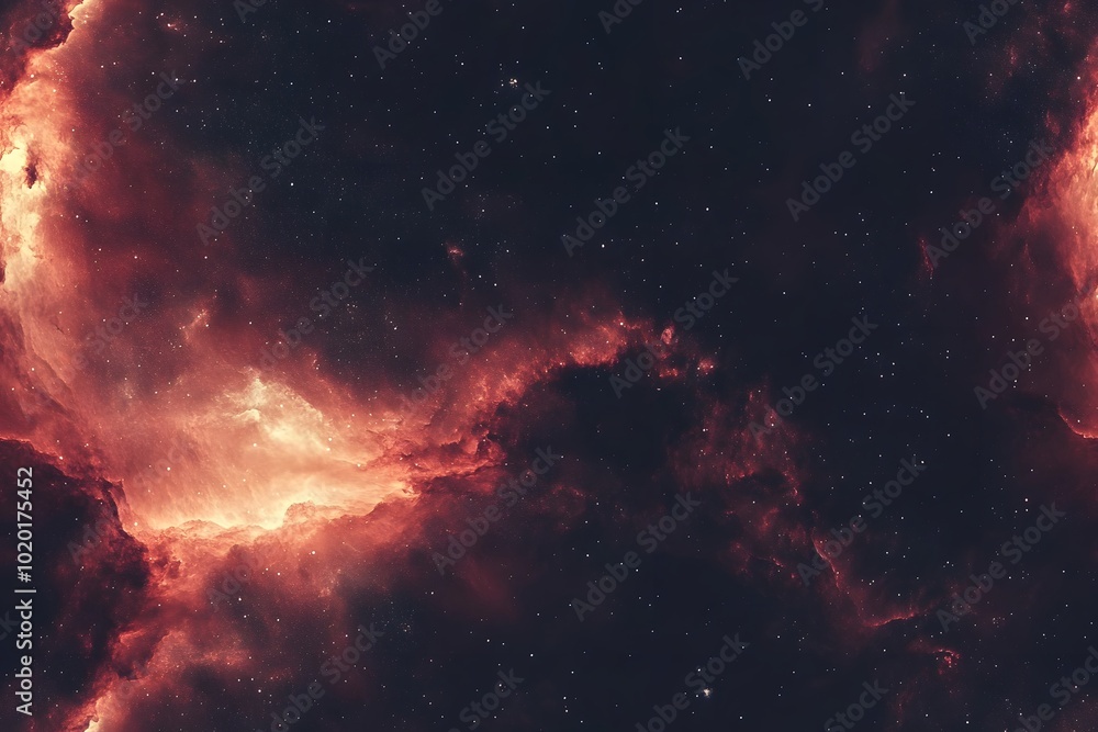 Fototapeta premium Seamless Pattern Cosmic Dreamscape, a vibrant expanse filled with swirling nebulae, luminous stars, and distant celestial bodies, evoking the wonders of the universe