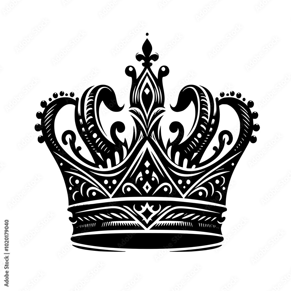 Royal Sovereignty With A Crown On White Background. QUEEN CROWN VECTOR. GRAPHIC ILLUSTRATION. silhouette Royal Sovereignty With A Crown On White Background. QUEEN CROWN VECTOR. GRAPHIC ILLUSTRATION. silhouette