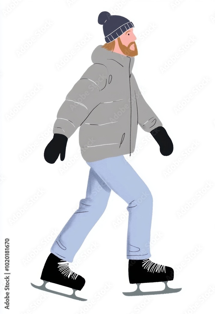 Man Ice Skating. Man Ice Skating.