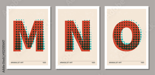 Set of minimal 20s geometric design posters