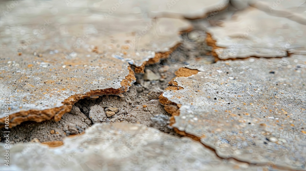 A Close-Up of a Crack in Concrete With Visible Aggregate A Close-Up of a Crack in Concrete With Visible Aggregate