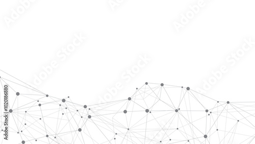 Technology abstract background. Abstract Plexus mesh geometric background. Circles connected by lines. Minimalist mesh backdrop. Abstract polygonal shape.
