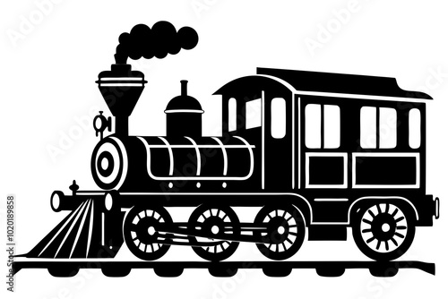 Old train vector | vector silhouette illustration on white background