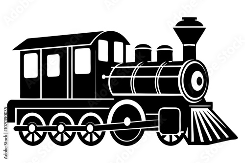 Old train vector | vector silhouette illustration on white background