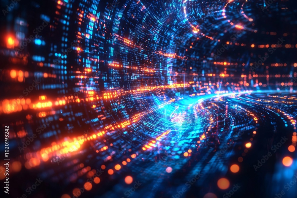 Digital Technology background of data and network created with Generative AI Digital Technology background of data and network created with Generative AI