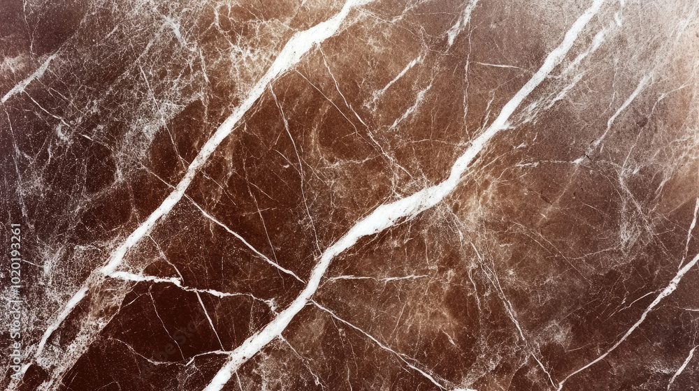 Fototapeta premium Elegant brown marble texture with white veins