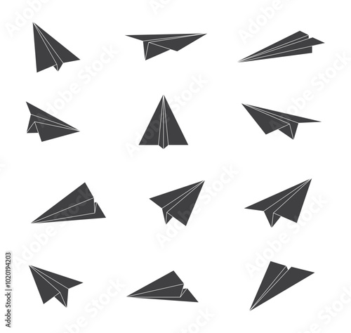 Free Download plane paper vector design black  - GFXLoad