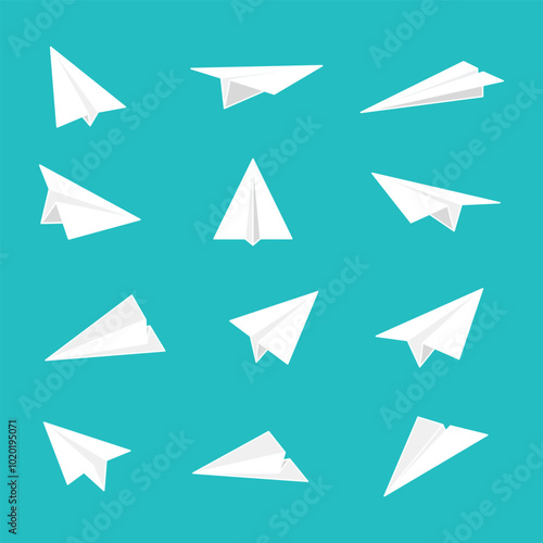 plane paper vector design white blue background