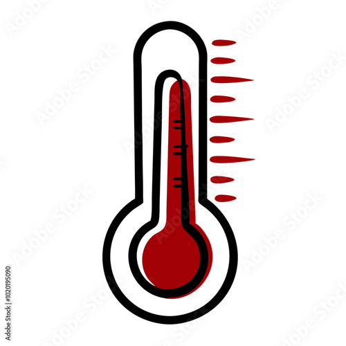 Thermometer Icon Showing Fever for Health and Medical Use