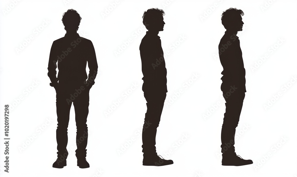 Man Silhouettes. Man Silhouettes.