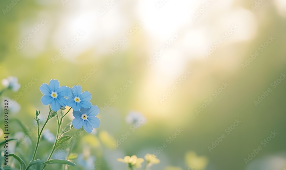 a pair of resting blue flowers, Generative AI a pair of resting blue flowers, Generative AI