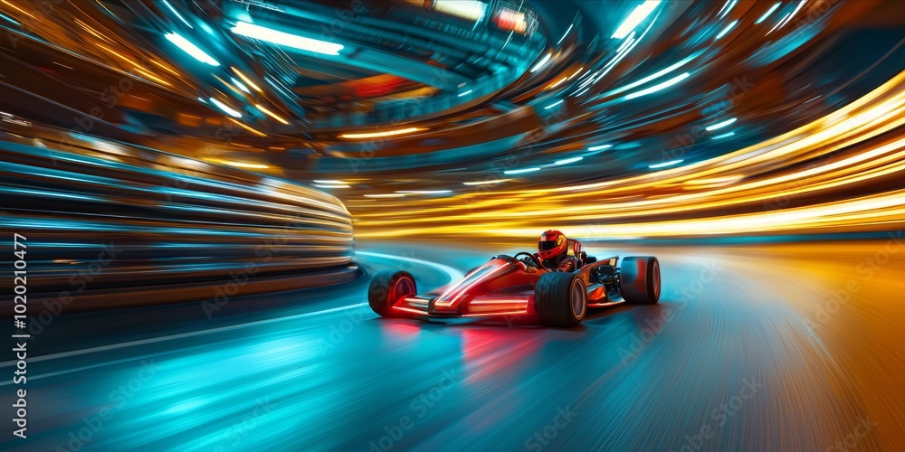 Dynamic Racing Car in Motion with Blurred Background Dynamic Racing Car in Motion with Blurred Background