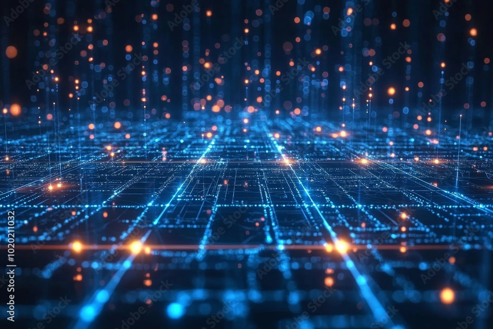 Digital Technology background of data and network created with Generative AI Digital Technology background of data and network created with Generative AI