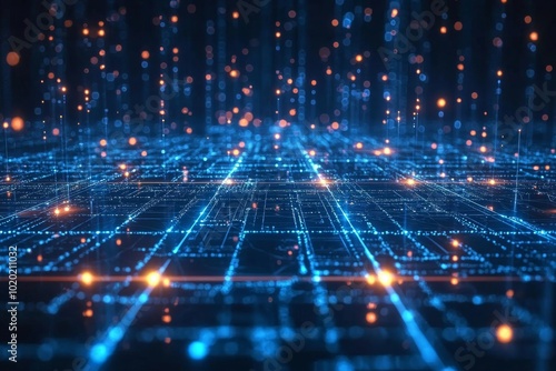 Digital Technology background of data and network created with Generative AI