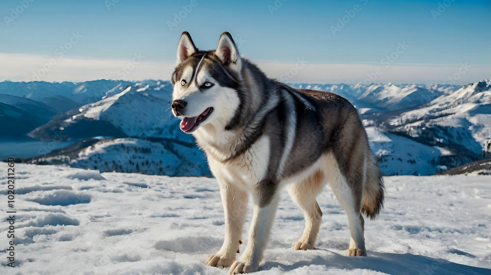 Fototapeta premium siberian husky dog