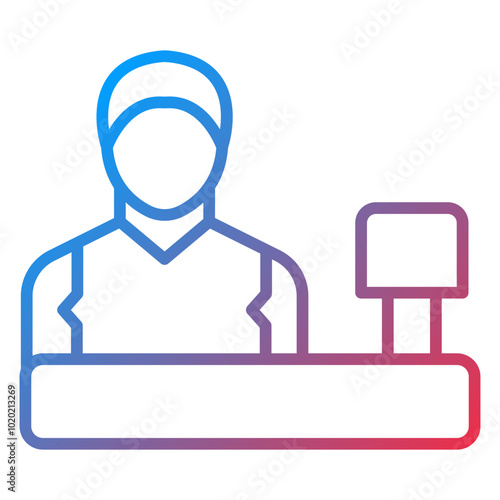 Cashier Male Icon Style