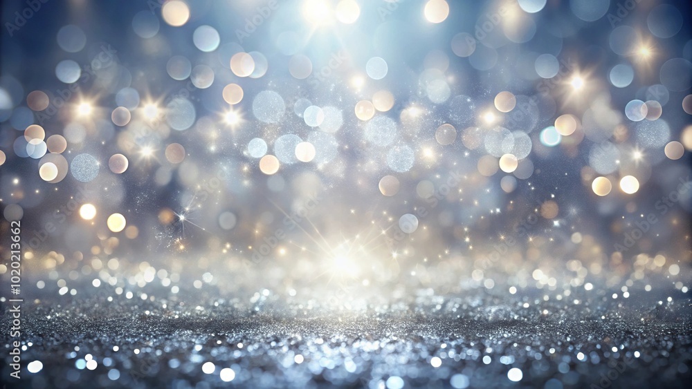 Bokeh light shimmering blur spot lights on silver abstract background extreme close-up Bokeh light shimmering blur spot lights on silver abstract background extreme close-up