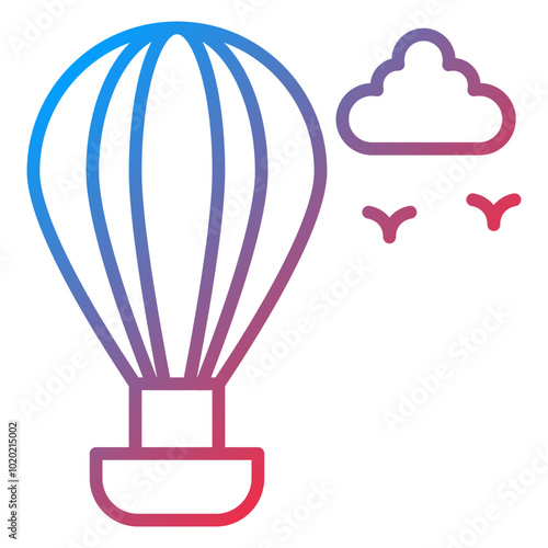Hot Air Baloon Icon Style