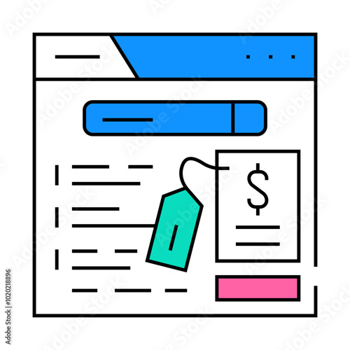 brand serp seo line icon vector. brand serp seo sign. isolated symbol illustration