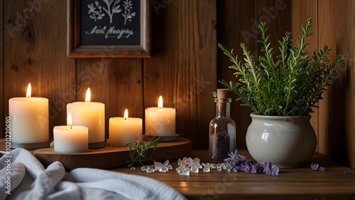 candles on a table