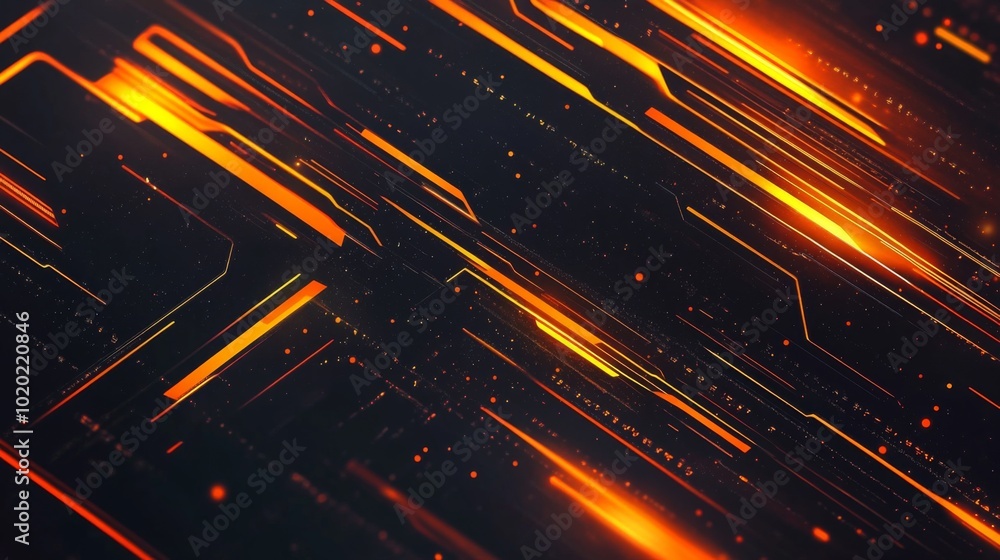 Abstract Digital Lines with Glowing Orange Highlights Abstract Digital Lines with Glowing Orange Highlights