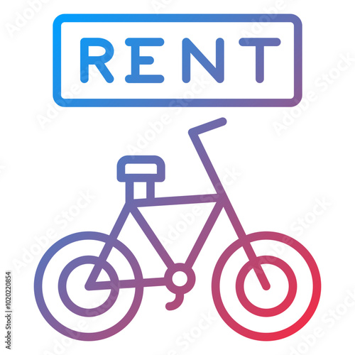 Bicycle Rental Icon Style