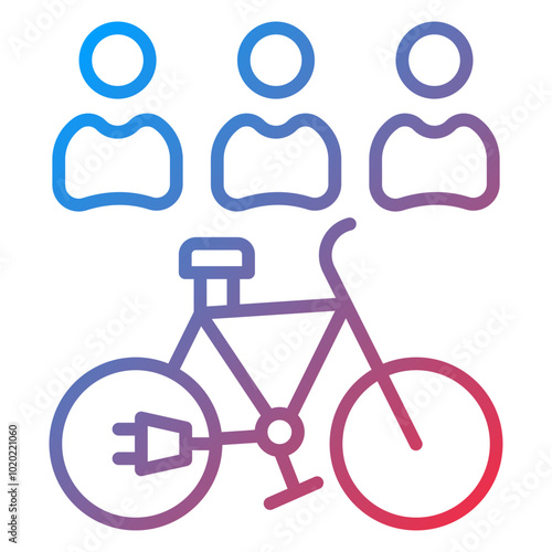 Electric Bike Share Icon Style