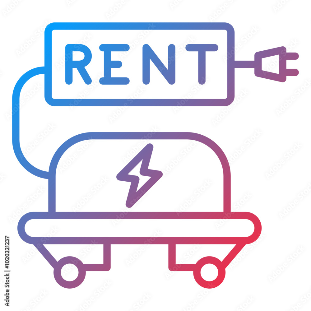 Electric Skateboard Rental Hub Icon Style