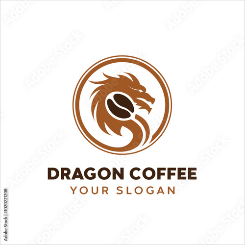 dragon coffee logo vector illustration, icon, can be used for wall logos, backgrounds, posters and others