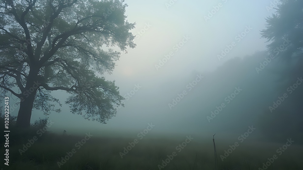 Morning fog over the village, Fog in nature, fog in village, fog in cities, Freudenberg, panoramic picture, view from the Silberberg. Generative AI Morning fog over the village, Fog in nature, fog in village, fog in cities, Freudenberg, panoramic picture, view from the Silberberg. Generative AI