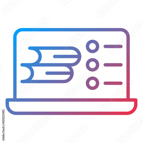 School Laptop Icon Style