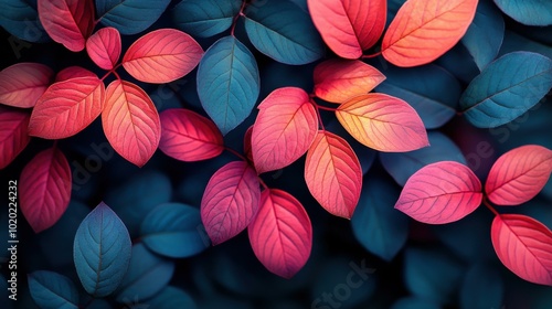 Wallpaper Mural Red and Green Leaves: A Close-Up Look at Autumn Foliage Torontodigital.ca