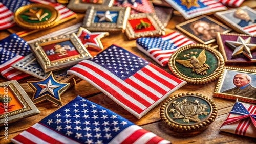 Veterans Day Badge Stamp Design Collection - Candid Photography for Celebrating Service