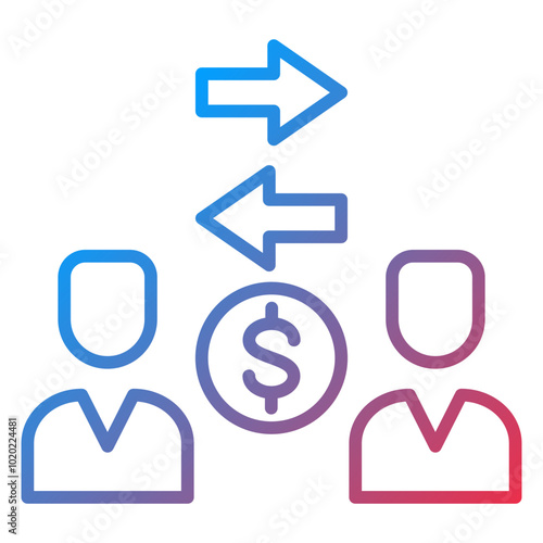 Peer to Peer Lending Icon Style