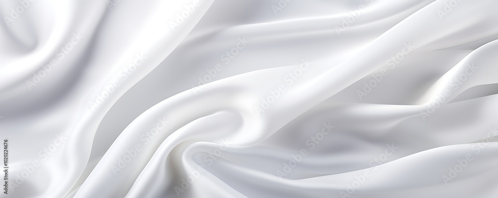 Rippled White Satin Fabric Texture Background Rippled White Satin Fabric Texture Background