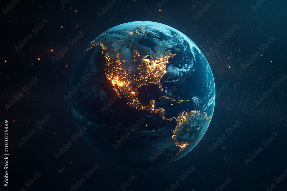 Fototapeta premium Animated Globe Representing North America